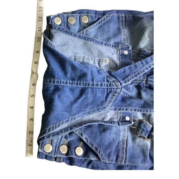 Vanilla Star Girls Denim Shortalls Adjustable Size 8 Jean Bib Overalls Pockets - Picture 8 of 15